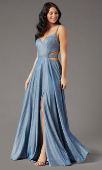 dusty blue prom dress